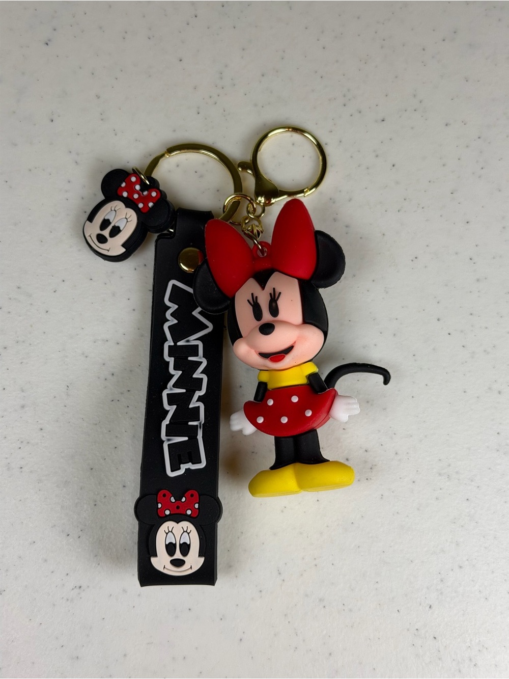 Disney Minnie Mouse Keychain Wristlet – NWOT– Red & Black